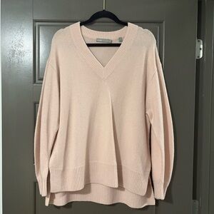 Vince Blush V-Neck 100% Cashmere Sweater